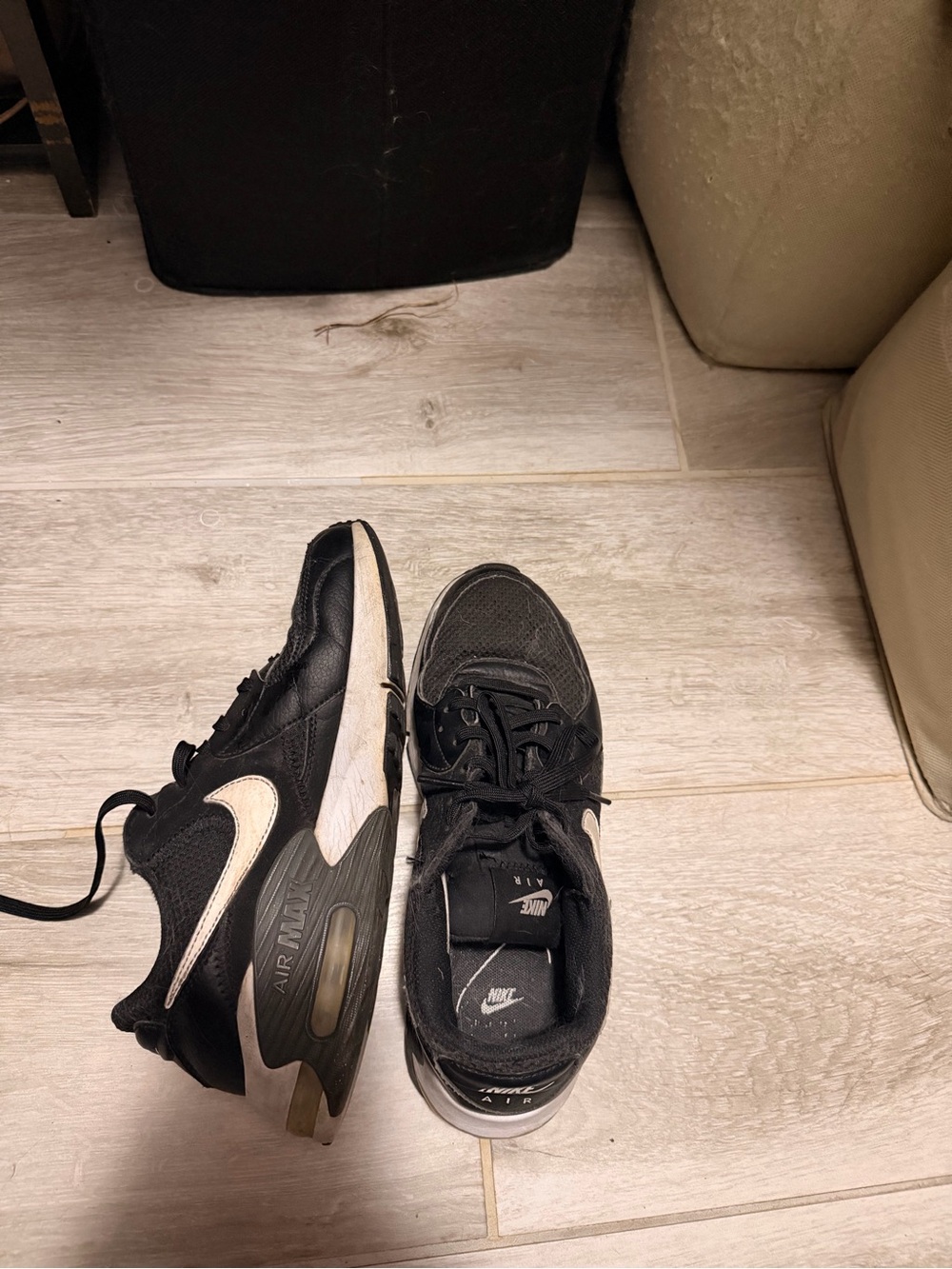 Nike Men’s Black Athletic Air Max Sneakers with White Swoosh